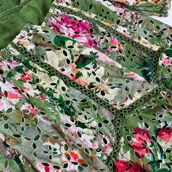 HEMANT AND NANDITA Zaria Short Dress in Military Green - Picture 12 of 13